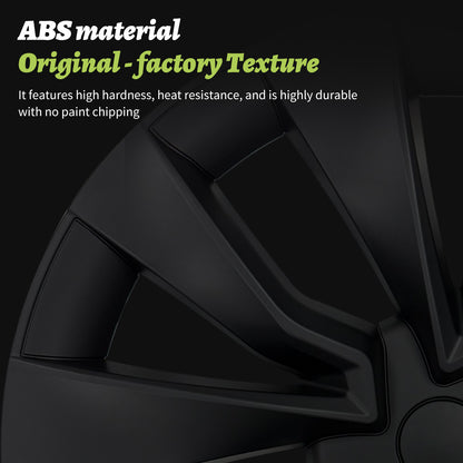 19 Inch Model 3 Highland Hubcap Design for Tesla Highland Model 3 2023-2025 Black 4pcs Wheel Covers