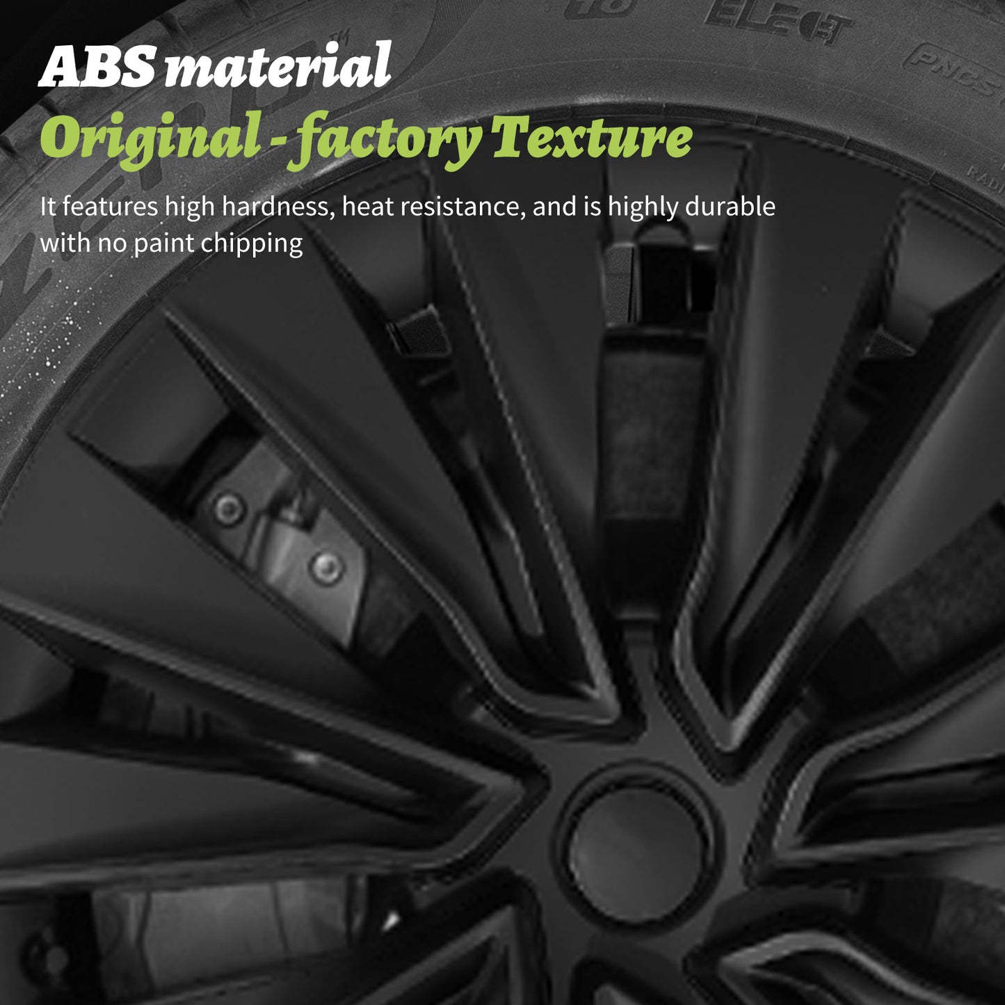 19" Model Y Hubcap Design for Tesla Model Y(2020-2024) Wheel Cover 4pcs Black New Turbine Covers