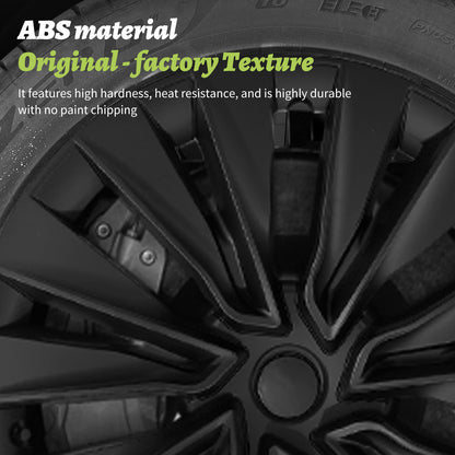 19" Model Y Hubcap Design for Tesla Model Y(2020-2024) Wheel Cover 4pcs Black New Turbine Covers