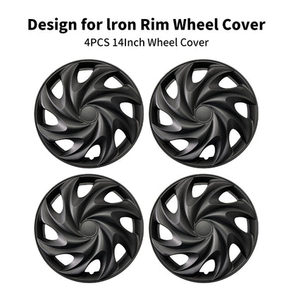 14" Tornado Style Wheel Covers Hubcaps for Universal Fit R14 Tire Steel Wheels 4 PCS