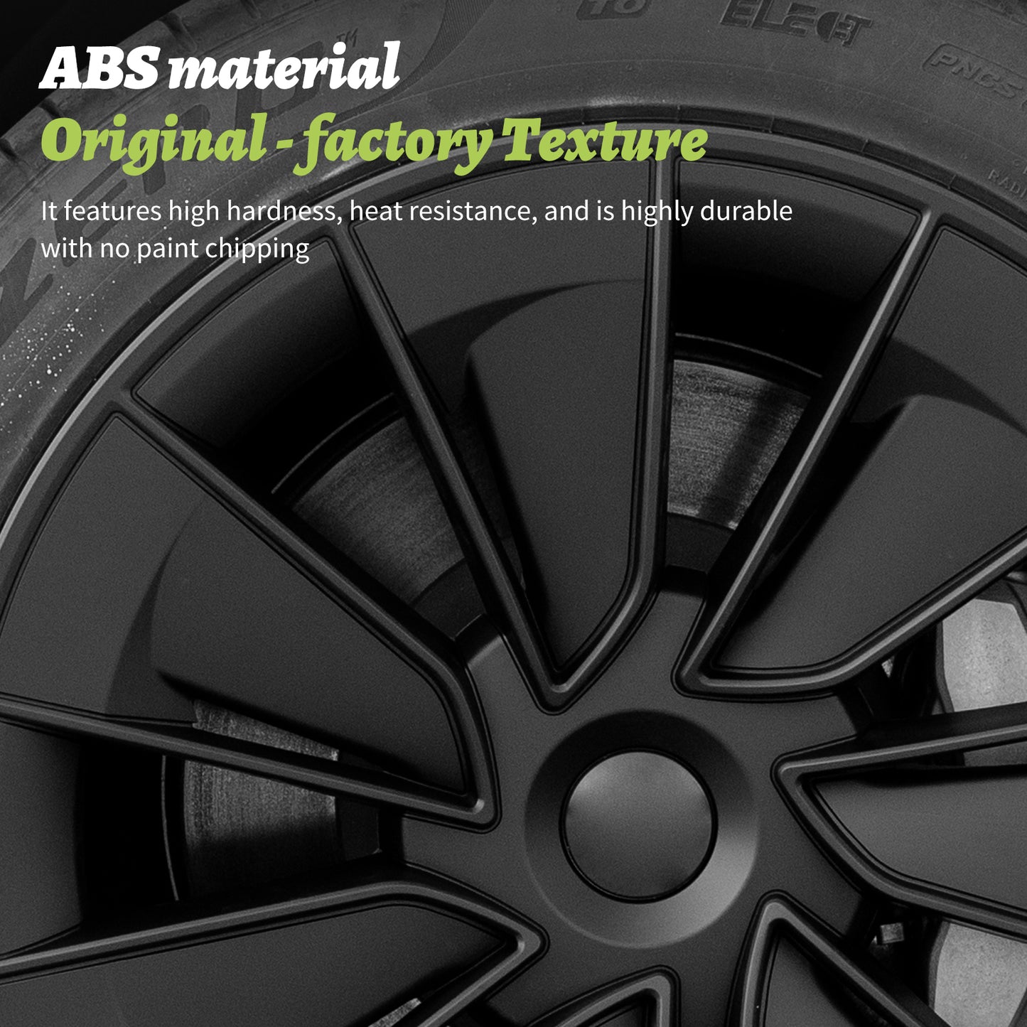 Design for Tesla 19" Wheel Cover Model Y (2020-2024) Matte Black Knife Hubcaps(set of 4)