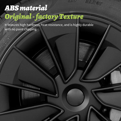 Design for Tesla 19" Wheel Cover Model Y (2020-2024) Matte Black Knife Hubcaps(set of 4)