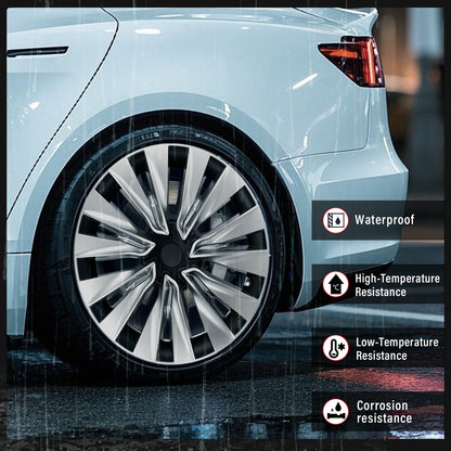 For Tesla Model Y 2020-2024 Wheel Cover Set of 4 19" Hubcaps Turbine Style Replacement Wheel Hub Cover