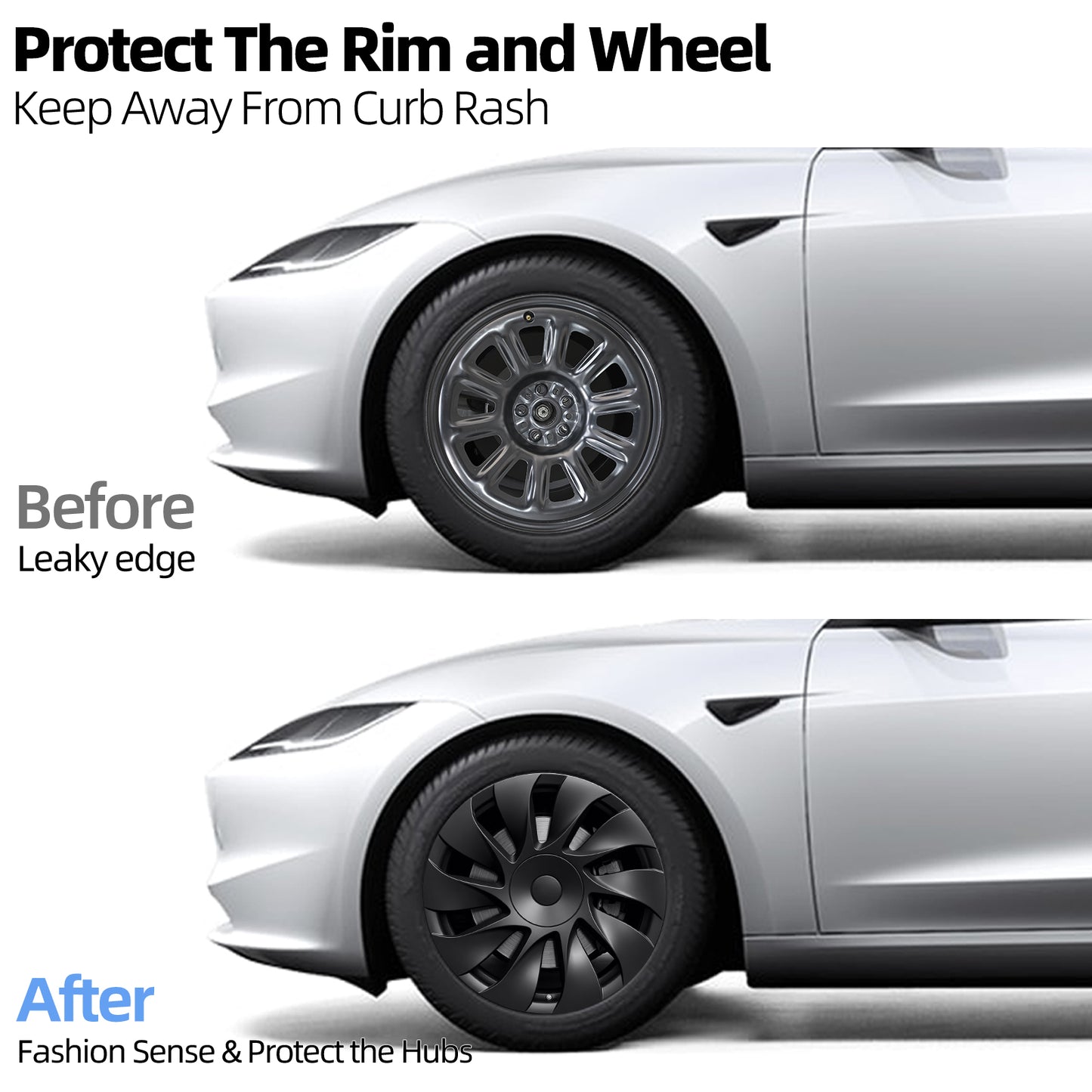Design for 18" Model 3 Standard 2026 Wheel Cover 4pcs Cyclone hubcaps