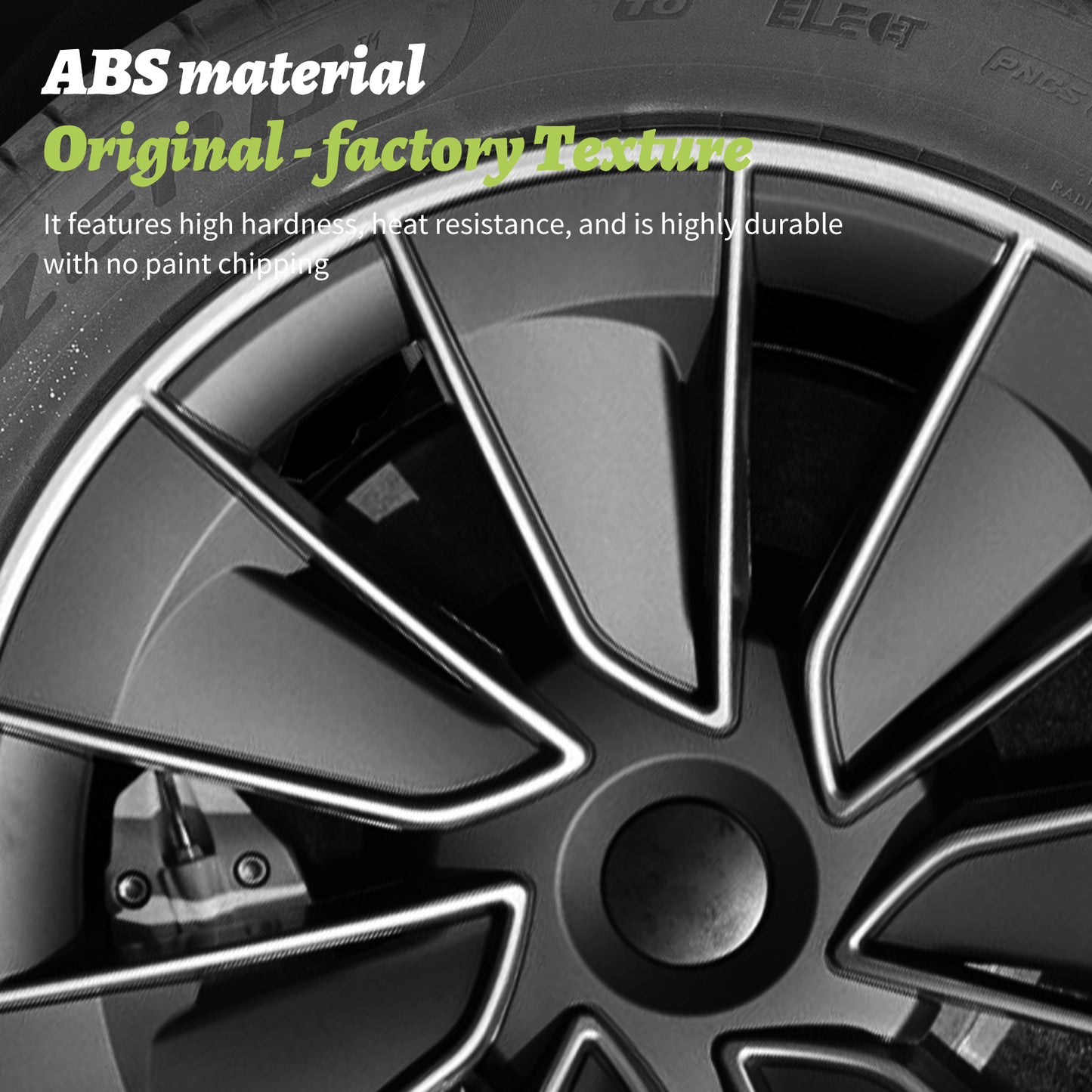 19" Model Y Wheel Cover Design for Tesla Model Y(2020-2024) Hubcaps Silver Black Knife  Style Wheel Hub Caps