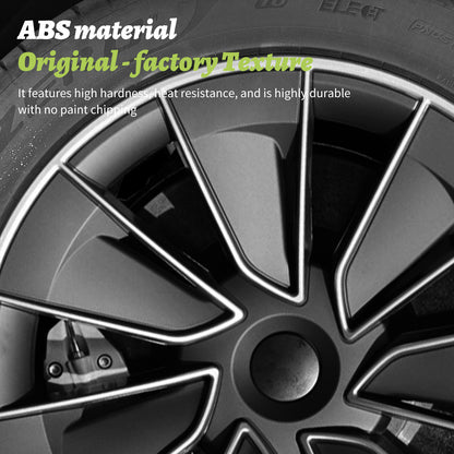 19" Model Y Wheel Cover Design for Tesla Model Y(2020-2024) Hubcaps Silver Black Knife  Style Wheel Hub Caps