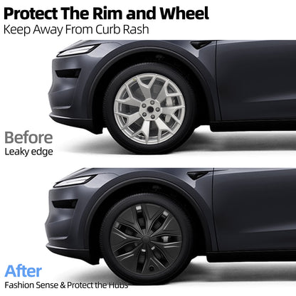 Wheel Cover Replacement for 2026 Model Y L 6-Seater Black Hubcap 19" 4X Arachnid