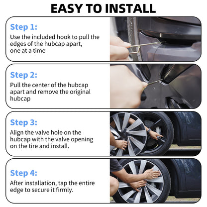 For Tesla Model Y Juniper 2025 2026 Wheel Cover 19 Inch Matte Black Hubcaps 4PCS Arachnid Style Covers