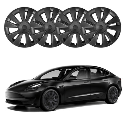 18"Model 3 Hubcap Design for Tesla Wheel Cover Model 3 2017-2023 4PCS Matte Black Knife Style Hub Caps