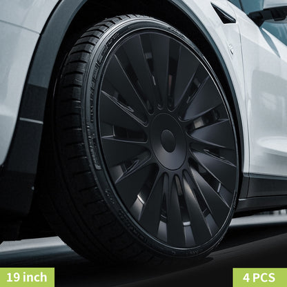 Design for TESLA Model Y 2020-2024 Vehicle Full Coverage 19 Inches 4PCS Blade Wheel Cover Cap Hubcaps Automobile Accessories