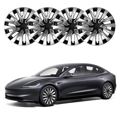 Design for Tesla Model 3 Highland(2023-2025) Hubcap 18"Turbine Silver Wheel Cover