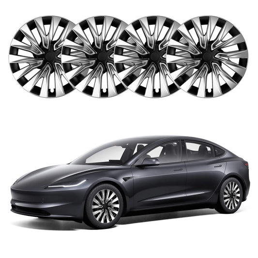 Design for Tesla Model 3 Highland(2023-2025) Hubcap 18"Turbine Silver Wheel Cover