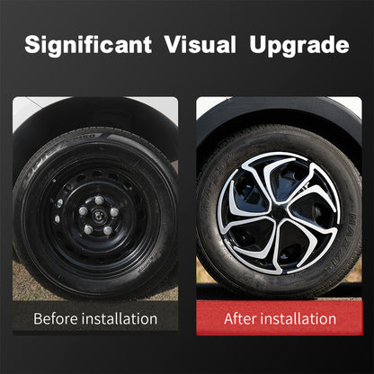 14" Flower Style Wheel Covers Hubcaps for Universal Fit R14 Tire Steel Wheels 4 PCS