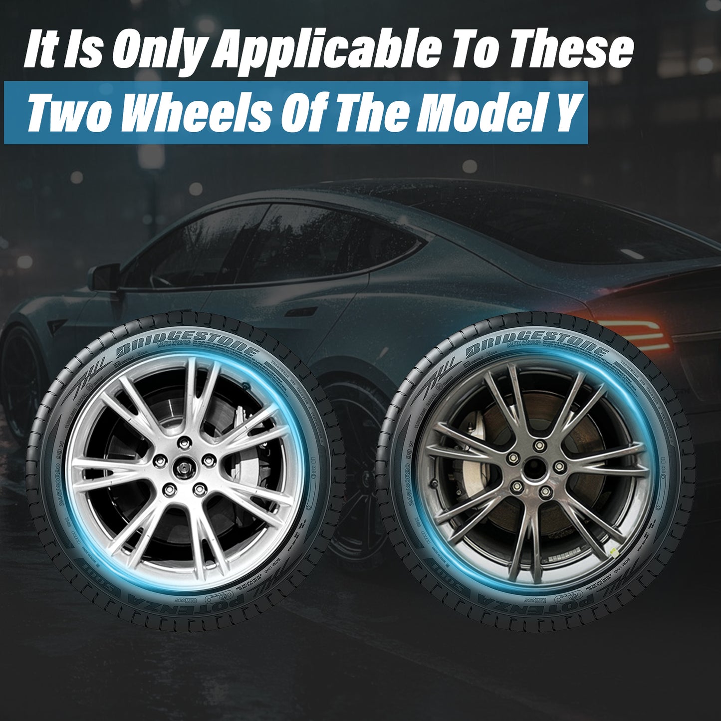 For Tesla Model Y 2020-2024 Wheel Cover Set of 4 19" Hubcaps Turbine Style Replacement Wheel Hub Cover