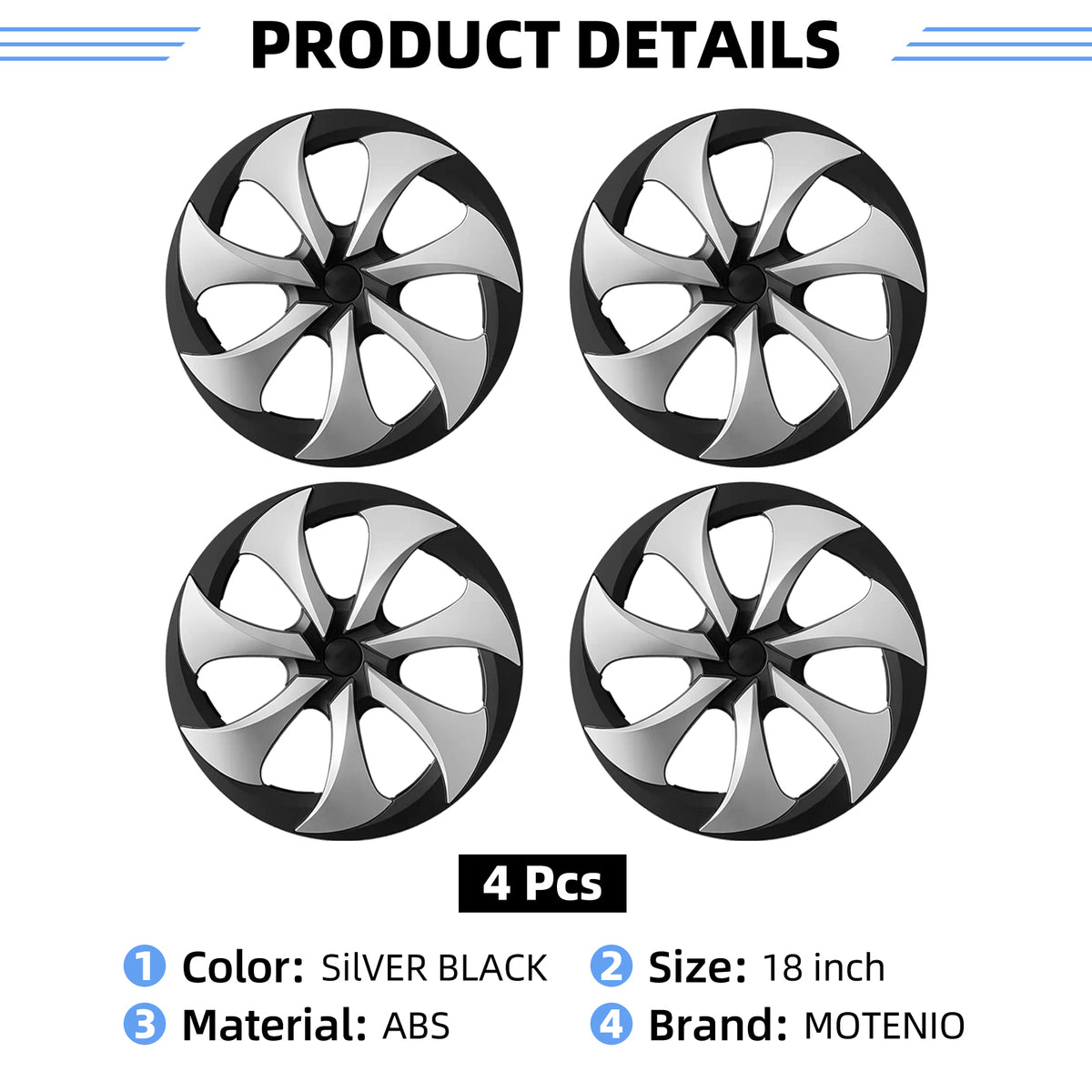 Design for Tesla Model Y Standard 2026 18 inch Wheel cover Fit Aperture Wheels Hubcap Set of 4