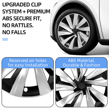 Design for Tesla Model Y Juniper 2025 2026 Wheel Cover 4PCS 19 Inch Hubcap Turbine Style Wheel Hubcaps