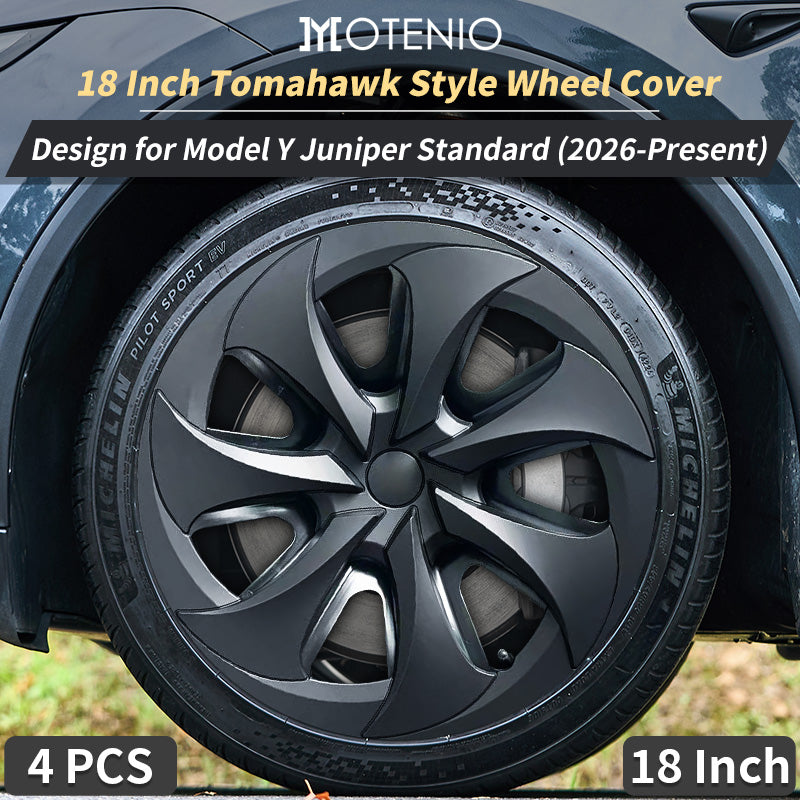 MOTENIO Tomahawk 18" Wheel Covers for Tesla Model Y Juniper with Aperture Wheels (2026-Present) - 4PCS