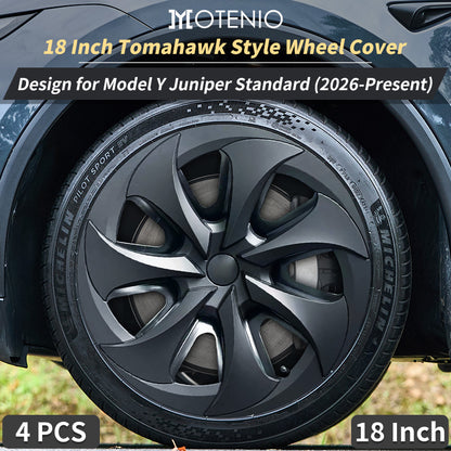MOTENIO Tomahawk 18" Wheel Covers for Tesla Model Y Juniper with Aperture Wheels (2026-Present) - 4PCS