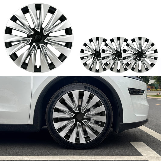 For Tesla Model Y 2020-2024 Wheel Cover Set of 4 19" Hubcaps Turbine Style Replacement Wheel Hub Cover