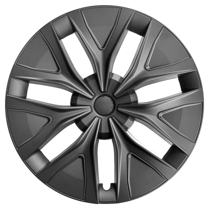 Fits for 19 Inch Tesla Model Y 2020-2024 Hubcap 4PCS Wheel Cover Matte Black Arachnid Style Hub Caps