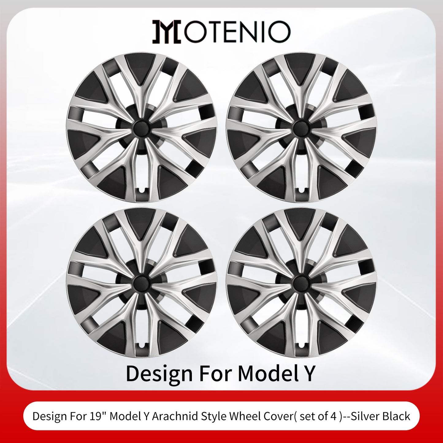 Design for Tesla Model Y 2020-2024 Wheel Cover 4pcs Full Rim Protect 19 Inch Hubcap Arachnid Style