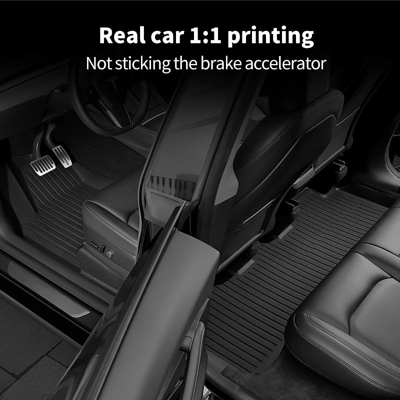 Tesla Model Y Waterproof Floor Mats All Weather Anti - Slip Floor Liners - MOTENIO