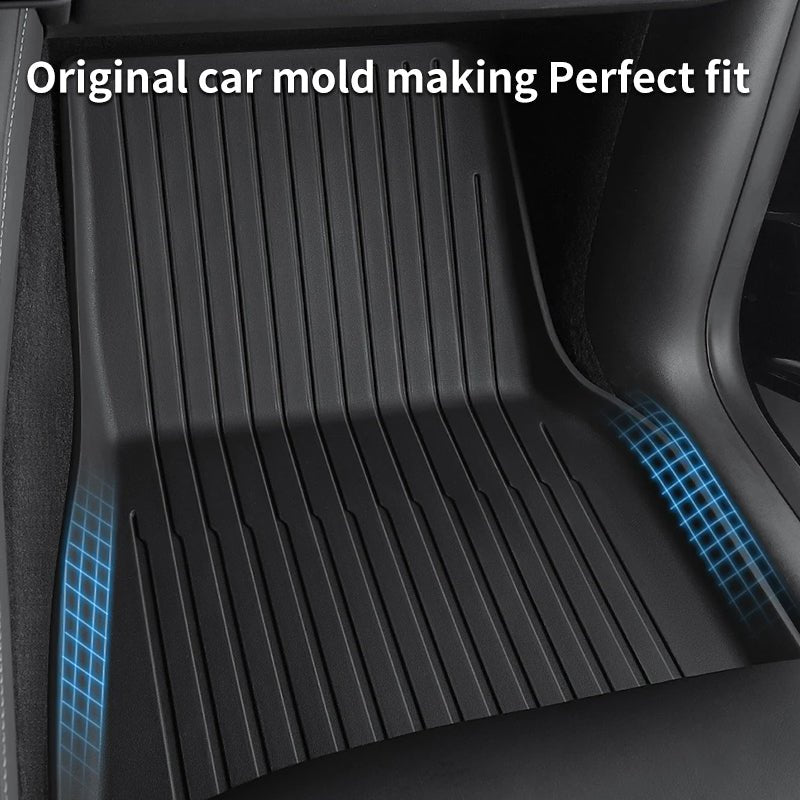 Tesla Model Y Waterproof Floor Mats All Weather Anti - Slip Floor Liners - MOTENIO
