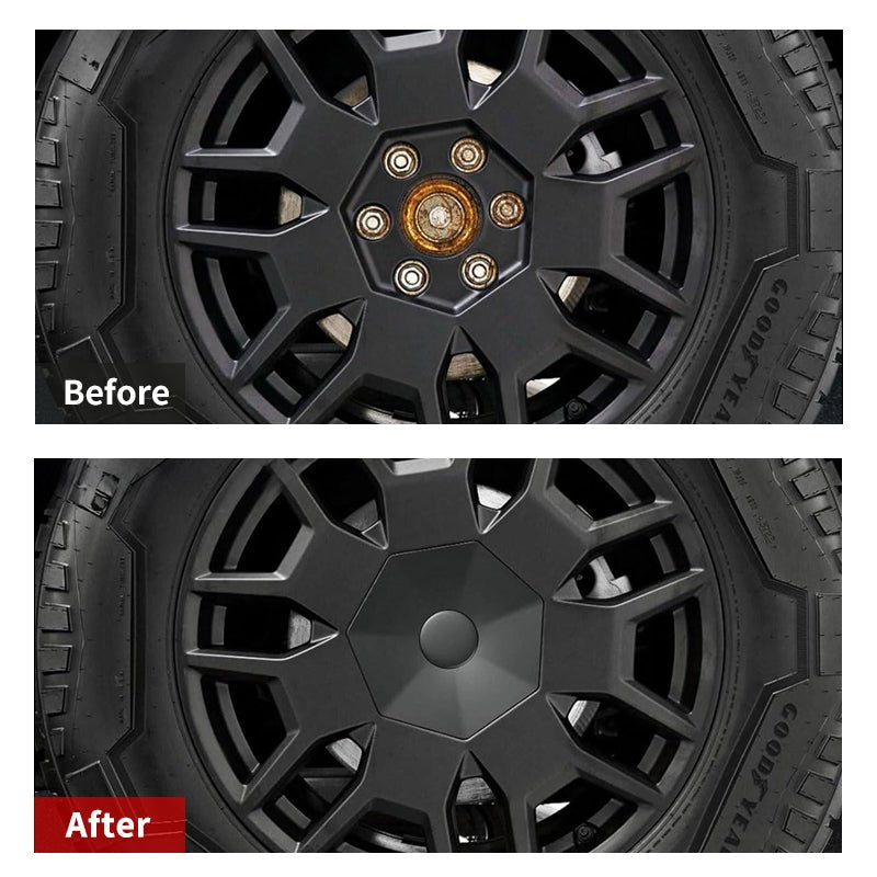 Wheel Center Hub Covers for Tesla Cybertruck with Lug Nut Caps - MOTENIO